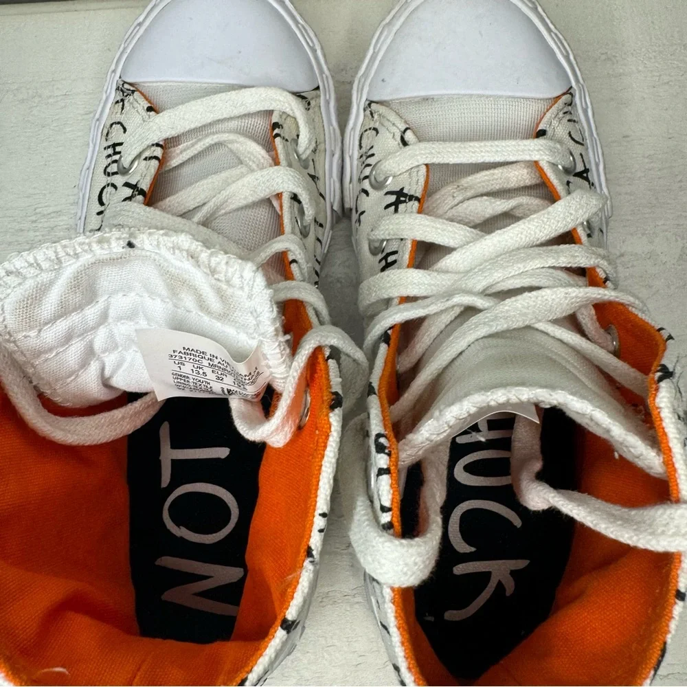 CONVERSE Chuck Taylor Sneakers 70 Hi UNT1TL3D Egret/White/Mandarin Youth Size 1